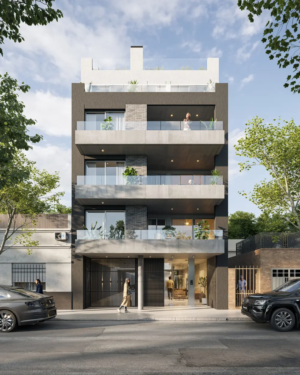 Render del edificio García del Río 3760, próxima incorporación de Ing. Miranda & Asoc.
